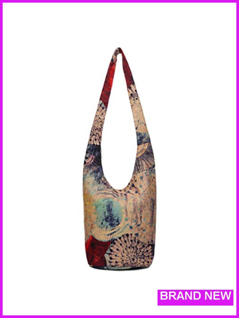 Canvas Hippie Crossbody Bag Boho Hobo Purse with Pockets